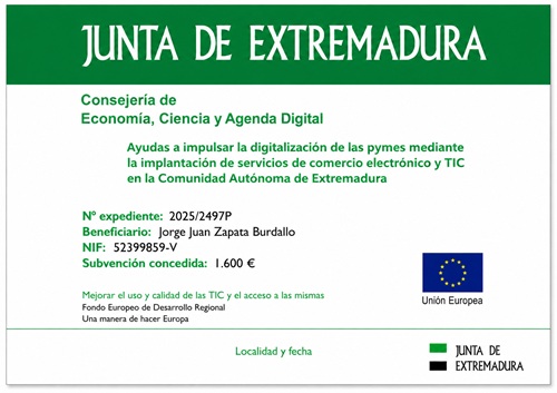 Cartel institucional de la Junta de Extremadura 300